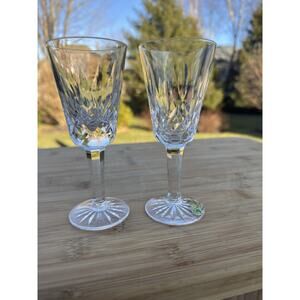 Waterford Crystal Lismore Sherry Wine Cordial Glasses 5 1/8" ~Set Of 2